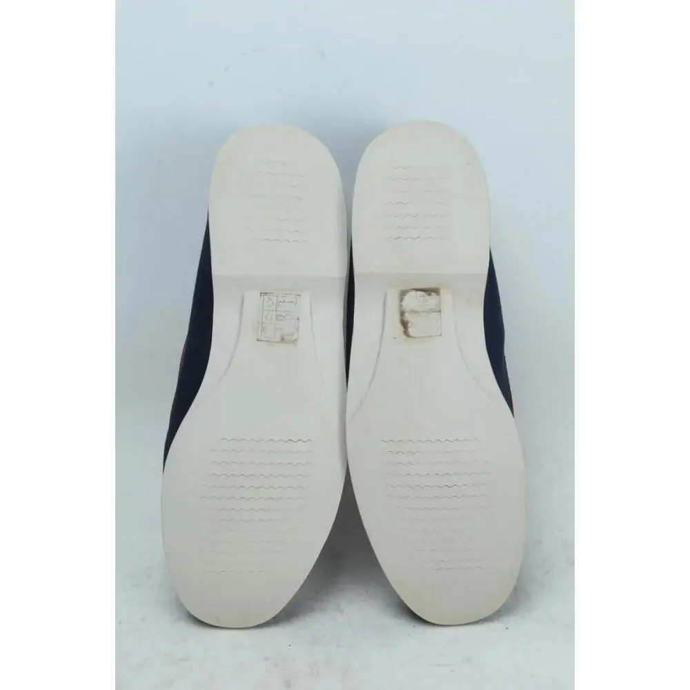 j. crew canvas boat shoes navy slip on mens moc sz 11.5